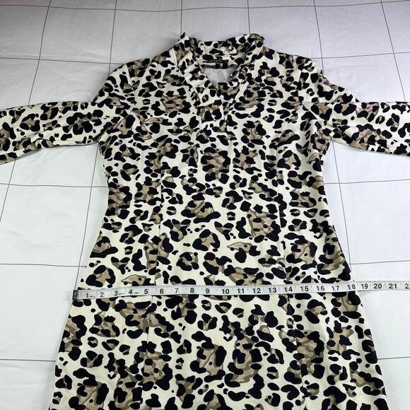J.McLaughlin Dress Womens Medium Terin Sheath Leopard Animal Print Catalina - Picture 8 of 9